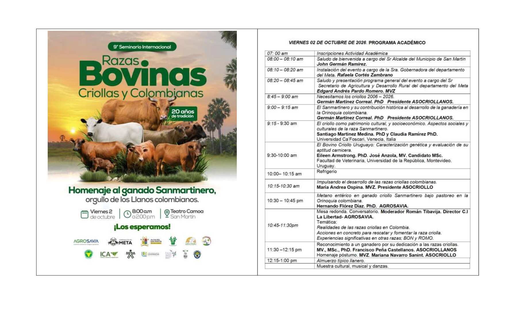 9° SEMINARIO INTERNACIONAL RAZAS BOVINAS CRIOLLAS Y COLOMBIANAS